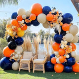 Fall Thanksgiving Balloon Arch Kit 150pcs Orange Navy Blue White Gold Balloons for Party