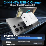 45W Usb-C Super Fast Charger With 10Ft Usb C Cable For Iphone 17 16 15 Pro Max/17 16 15 Pro/17 16 15/Air, 16 15 Plus, Samsung Galaxy S25 Ultra/S25+/S25/S24/S23 Ultra/S23+/S22 Ultra/S22+/S20 Ultra
