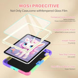 For (A16) 11Th Generation 11 Inch 2025/ 10Th Generation Case 10.9 Inch 2022 With Tempered Glass Screen Protector,Unicorn Stand,Shoulder Strap,For 10 Case Kids Girls (Colourful)