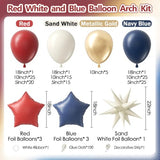 143pcs Red White and Blue Balloon Arch Kit White Navy Blue Red Balloons