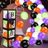 44-Pcs Halloween Baby Shower Decor with Baby Boxes & Balloons (Black)