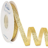 Gold Glitter Ribbon,Gift Wrapping Ribbon Gold Cut Edge Christmas Ribbo