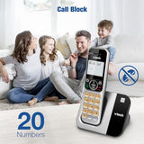 2-Handsets Cordless Phone System For Home With Call Block, Large Display & Buttons, Backlit Screen, Full-Duplex Speakerphone, Caller Id/Call Waiting, Dect 6.0, Table & Wall Mountable | Cs5319-2