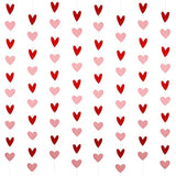 80 Heart Garland Red & Pink- Valentines Day Decoration, Hanging Hearts, Valentines Day Banner, Hanging Valentines Garland, Valentine'S Day Decorations, Large Heart Valentines?No Diy?