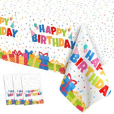 Birthday Tablecloth, 3 Pcs Birthday Table Cloths 54'' X 108'' Disposable Birthdays Table Cover Waterproof Plastic Tablecloth Rectangle Party Tablecloths For Kid’S Happy Birthdays Party Decorations