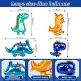 265PCS Blue Dinosaur Birthday Party Set – Balloons, Banner, Backdrop, Tableware & Cake Toppers