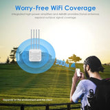 2026 Ax1800 Outdoor Wifi 6 Extender, Outdoor Wifi Extender Signal Booster With Poe, Long Range Outdoor Wifi Access Point, Ip67 Weatherproof, 4X8Dbi Antennas, For Farm, Cameras, Patio, Starlink