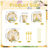 300 Pcs Bear Baby Shower Plates And Napkins Tableware Set, Plates Napkins Cups Straws And Forks Sets, Baby Shower Decorations Birthday Party Supplies, Serves 50 Guests (Yellow)