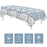 Western Cowboy Baby Shower Tablecloth Decorations - Disposable Little Cowboy Baby Boy Table Decorations Tablecover, Wild West Rodeo Baby Shower Supplies Table Cloth - 3 Pack (54In X 108In)