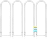 4 Pack U Bend LED Tube Lights T8 T12 17.5W 2100LM 3 Color Selectable G13 Replacement