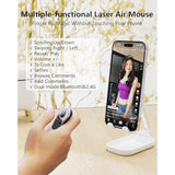 Air Mouse For Pc/Ios/Android With Touchpad, Rechargeable Wireless Presentation Clicker, Bluetooth 2.4G Remote Control For Powerpoint/Keynote/Tiktok/Camera/Kindle Apps (Black)