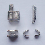 2 Sets Silver #5 Metal Zipper Head Box Zipper Sliders Retainer Inserti