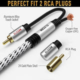 Premium Rca Cable 8 Ft (Hi-Fi Sound-16 Awg-Shielded) 2 Rca Male To 2 Rca Male