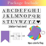 Diy Rainbow Banner Set Include 26 Letters Stencil, Make Your Own Banner For Birthday Wedding Independence Party, Handwriting Banners Party Supplies Unique Decor