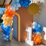 60pcs Dog Paw Balloons – Blue & Orange Latex Balloons for Puppy Theme Parties and Showers