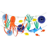 Meri Meri Under The Sea Garland (Pack of 1), 10' Strand w Excess Cord, Under The Sea Party Decorations, Reusable Mermaid Party Banner