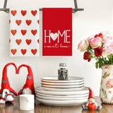 Red Heart Love Valentine'S Kitchen Towels Dish Towels, 18X26 Inch Farmhouse Anniversary Wedding Decoration Hand Towels Set Of 4