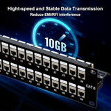 48 Port Rj45 Through Coupler 2U Cat6 Shielded Patch Panel Stp 19-Inch With Bac