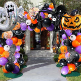 Halloween Balloon Garland Kit: Ghost, Spider, & Confetti - 128 Piece