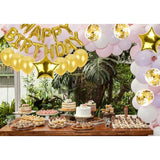Happy Birthday Balloon Banner Golden Letters Set Mylar Balloon Birthday Party Supplies