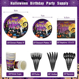 Halloween Party Tableware Set for 25 – Kids’ Birthday Plates, Cups & Utensils, Disposable Decor