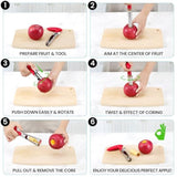 Premium Apple Corer Tool - Easy To Use And Clean - Sturdy Apple Core Remover With Sharp Serrated Blades - Stainless Steel Corers For Apple And Pear - Core Fruits With Ease(Red)