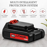 2 Pack 20Volt 3.0Ah Max Lbxr20 Repalcement For Black And Decke 20V Lithium Battery Compatible With Black And Decker 20V Battery Lb20 Lbx20 Lst220 Lbxr2020-Ope Lbxr20B-2 Lb2X4020 Cordless Tool?Red?
