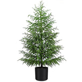 Norfolk Pine Christmas Tree Real Touch Faux Tree With Black Pot, Realistic Indoor Holiday Decor Fo Christmas Entryway, Living Room Office (4Ft-1Pack)