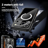 Magnetic For Iphone 17 Pro Max Case-Waterproof, Built-In Screen & Camera Protector-Ip68 Underwater Full Body 16Ft Military Dropproof Shockproof Case For 17 Pro Max 6.9''- Black