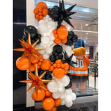 116Pcs Halloween Balloon Arch Kit - Orange, Black & White with Starburst Foil Balloons