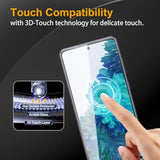 3 Pack Tempered Glass Screen Protector For Samsung Galaxy S20 Fe + 3 Pack Camera Lens Protector, Anti-Fingerprint, 9H Hardness, Scratchresistant, Easy To Install, Case Friendly