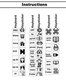 Arabic Keyboard Stickers With Fluorescent Inlays. Large Symbols Will Not Wear, Smudge Or Fade. Arabic Conversion For All Laptop And Desktop Keyboards. Free Wallet/Purse Sized Magnifier.