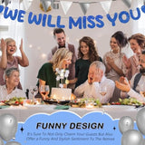 Pre Strung We Will Miss You Banner Glitter Bunting Graduation Retirement Party Decorations 8.2 Ft Goodbye Decorations For Going Away Farewell Army Party Supplie(Navy Blue)