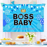 6×4 ft Boss Boy Backdrop for Baby Shower, Gender Reveal & 1st Birthday Photos
