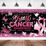 Breast Cancer Awareness Decorations, 71 x 43 in Breast Cancer Backdrop