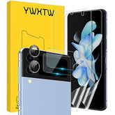 For Samsung Galaxy Z Flip 4 5G Epu Screen Protector 2 Pack And Camera Lens Protector 3 Pack Tempered Glass, Hd Clear Full Coverage Case Friendly