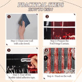 2-Pack Red & Black Foil Fringe Backdrop Curtains for Party & Photo Booth Décor