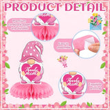 12 Pcs Mother's Day Decorations Honeycomb Centerpieces 3D Mothers Day Table Centerpiece Flower Heart Honeycomb Table Decorations for Mom Home Office Birthday Supplies Decor