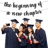 The Beginning Of A New Chapter Banner 2025 Graduation College Bound Sign For Trunk Party Book Club Decor Congratulations Decorations Farewell Party Decorations