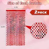 2 Pack Of 3.3X6.6Ft Valentines Day Red Heart Foil Fringe Curtain Heart Door Curtain Streamers Backdrop Curtains For Birthday Wedding Bachelorette Party Decorations Photo Shoot Props