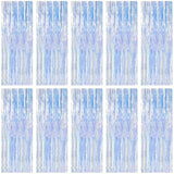 10 Pack Iridescent Backdrop Party Decorations Tinsel Curtain Party Backdrop Foil Fringe Birthday Decorations Photo Booth Streamer Backdrop Pink Theme Bachelorette Graduation Party Decorations