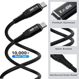 Usb C To C Cable 100W 2 Feet (2 Pack), Usb 2.0 Type C Charging Cable, Nylon Br