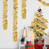150 Feet Christmas Tinsel Garland Metallic Twist Garland Shiny Hanging String Ornaments For Christmas Tree Party Supplies Indoor And Outdoor Decoration(Silver Gold)