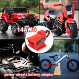 For Power Battery Adapter Wheel For Milwaukee 12V M12 Battery 14 Gauge Connector For Robotic, Diy Rc Car Toys And Rc Truck