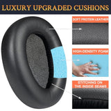 Professional Replacement Ear Pads For Jlab Jbuds Lux Anc Wireless Headphones, Earpads Cushions With Soft Protein Leather, High-Density Noise Isolation Foam - Black
