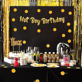 Hot Boy Birthday Gold Glitter Banner - Funny Birthday Party Decorations, Supplies, Ideas, And Gifts For Men - 21St -25Th - 30Th - 40Th Birthday