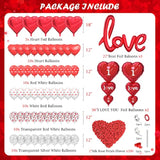 Valentine'S Day Balloons Kit - I Love You Balloons, White Red Heart Ba