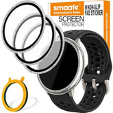 3D Screen Protector Compatible With Amazfit Active 2 44Mm 1.32" Round Fitness Tracker Smart Watch, Pmma Material, Anti-Shatter, Full Coverage, With Non-Slip Pad Sticker, 3-Pack