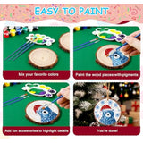 171 Pcs Unfinished Wooden Ornaments For Crafts-Glow In The Dark, 1.9"-4" Wood Slices,Diy Christmas Ornament Kits For Kids Crafting Painting Winter New Year Party Hanging Decorations