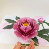 Peony Flower Pop Up Card - Birthday, Retirement, Graduations, Thank You And Celebrations For Mom, Her, Girl, Wife
